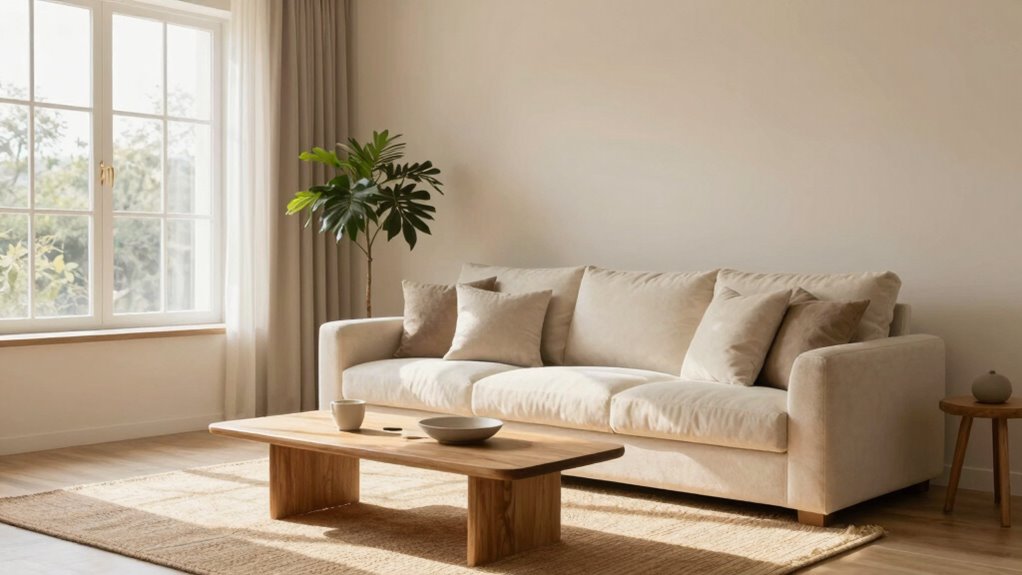 warm cozy minimalist living space
