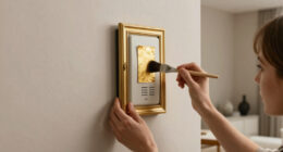 A Simple Gilded Frame Turned An Ugly Intercom Into A Conversation Starter