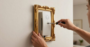 A Simple Gilded Frame Turned An Ugly Intercom Into A Conversation Starter