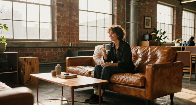 This Industrial Loft Feels More Like a Cozy 1990s Sitcom Set Than a Studio Apartment