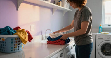 You’d Never Expect To See Ombré Walls In A Laundry Room — But It Works