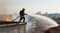 Fire Erupts On Roof Of Ankara Building