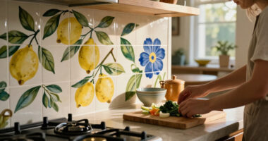 Chef Yotam Ottolenghi Did It — This Backsplash Mural Trend Is A "Commitment To Joy" In Your Home, Says Interior Designers