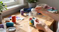 Savvy Upcyclers Transform Old Glass Jars Into A Sewing Kit With An Impressive DIY